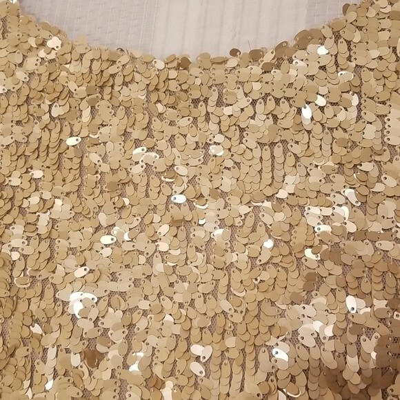 NWT Ark & Co Sequin Mini Dress, gold, size M - Picture 3 of 15